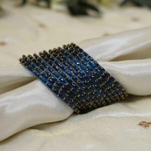 Raindrop Glass Bangles – Navy Blue