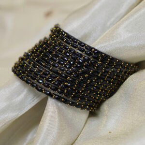 Raindrop Glass Bangles – Black