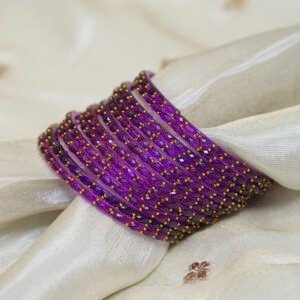 Raindrop Glass Bangles – Magenta