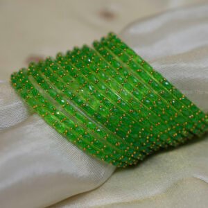 Raindrop Glass Bangles – Leaf Green