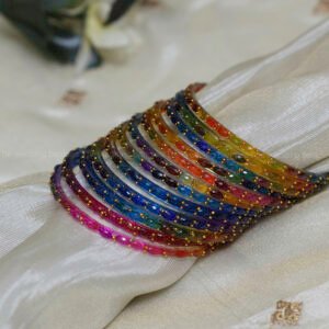 Raindrop Glass Bangles – Rainbow Mix