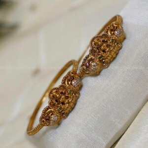 Antique Temple Bangles with Lakshmi & Peacock Motifs