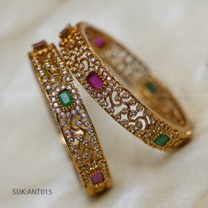 Antique Bangles with Oval Gem Accents