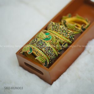 Royal Peacock Kundan Thread Bangle Set