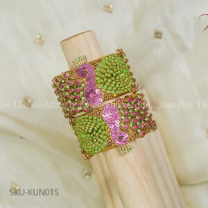 Peacock Garden Kundan Bangle Set