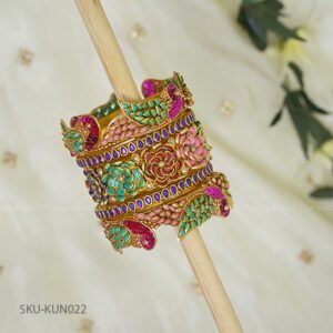 Multicolor Kundan Parrot Motif Thread Bangle Set