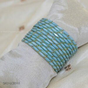 Leaf cut Bangles - Aqua blue