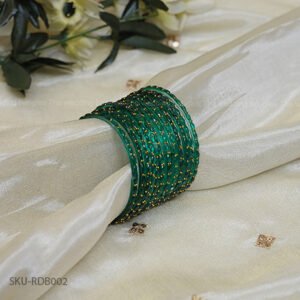 Raindrop Glass Bangles in Bottle Green