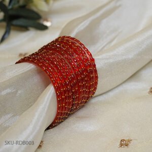 Raindrop glass bangles - Red - 2.4