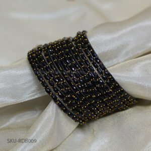 Raindrop Glass Bangles – Black