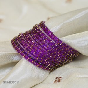 Raindrop Glass Bangles – Magenta