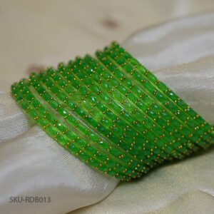Raindrop Glass Bangles – Leaf Green