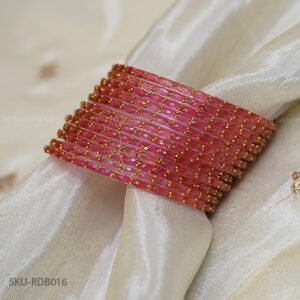 Raindrop Glass Bangles – Rose Pink
