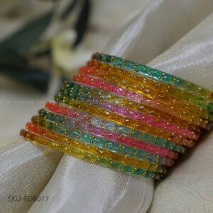 Raindrop Glass Bangles – Pastel Multi-Colour