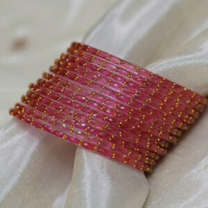 Raindrop Glass Bangles – Rose Pink
