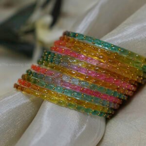Raindrop Glass Bangles – Multi-Colour Delight