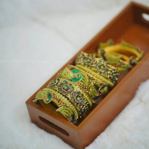 Royal Peacock Kundan Thread Bangle Set