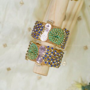 Royal Blue & Emerald Green Peacock Bangle Set