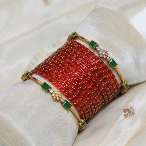 Scarlet Red Raindrop Bridal Set