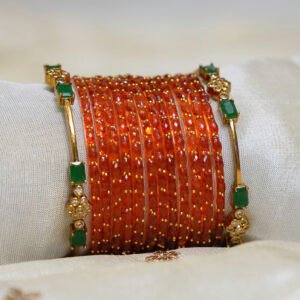 Scarlet ORANGE Raindrop Bridal Set