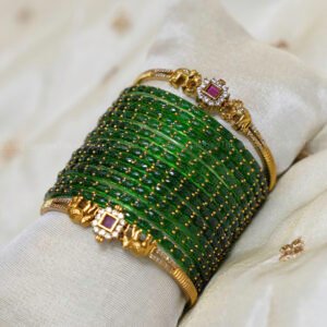 Peacock Green Raindrop Bridal Set