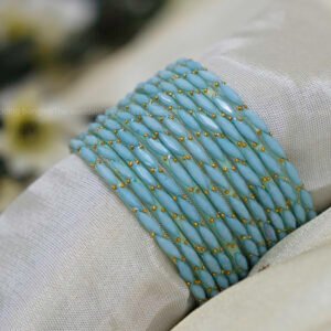 Aqua Leaf cut Bangles