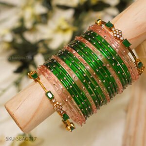 Emerald Prism Glow Bangle Set