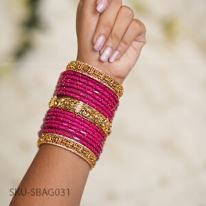 Divine Vilas RUBY Temple Bangle Set