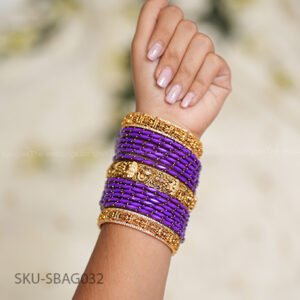 Divine Vilas PURPLE Temple Bangle Set