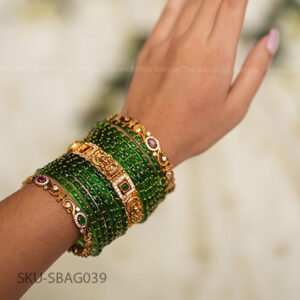 GREEN Swirl Spark & Divya Ratna Lakshmi Bangle Set