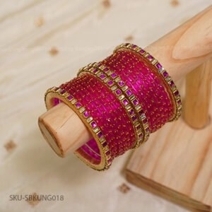 Magenta pink Spark Bridal Bangle Set