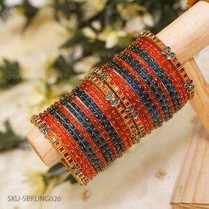 Amber Navy Glow Bangle Set