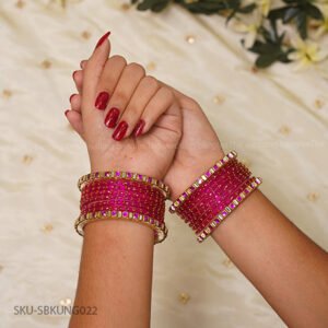 Ruby Square Glow Bridal Bangle Set