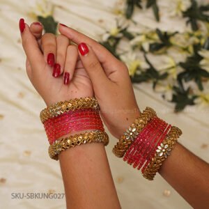 Golden Glow Kundan Bridal Bangle Set