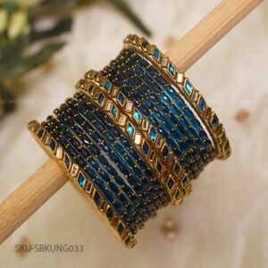 Ocean Blue Crystal Bridal Bangle Set