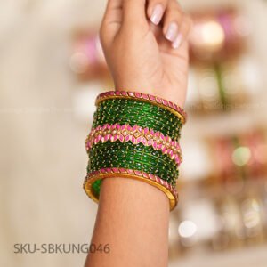 Emerald Blossom Bangle Set