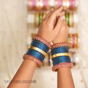Royal Blue Kasu Bangle Set