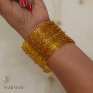 Dual Stone Raindrop Bangles – Yellow