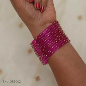 Dual Stone Raindrop Bangles – Rani Pink