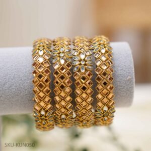 Golden Elegance Kundan Bangles