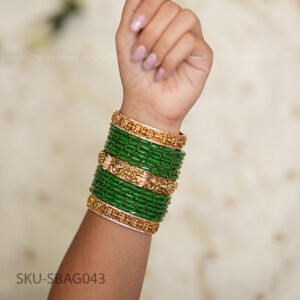Dark Green Temple Bangle Set
