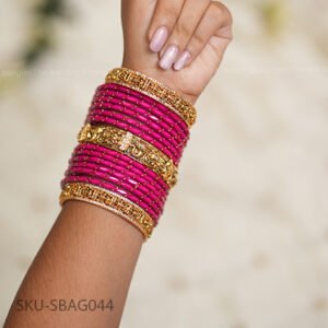 Cherry Pink Temple Bangle Set