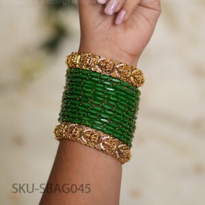 Shrikamala Heritage Dark Green Bangle Set