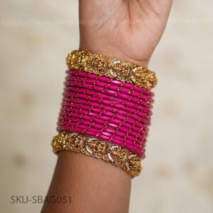 Shrikamala Heritage Cherry Pink Bangle Set