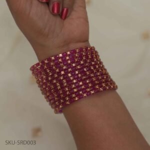 Square Raindrop Bangles – Pink
