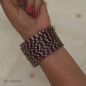 Square Raindrop Bangles – Purple