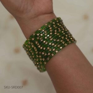 Square Raindrop Bangles – Green
