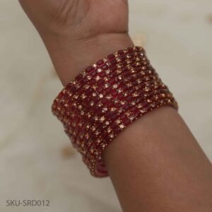 Square Raindrop Bangles – Red