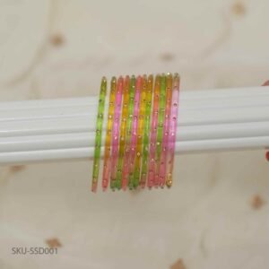 Single Stone Raindrop Bangles – Pastel Multicolour