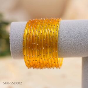 Single Stone Glass Bangles – Yellow